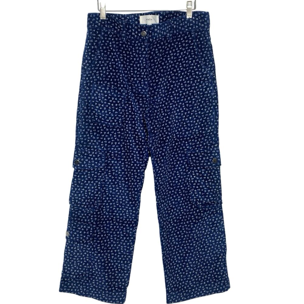 KkCo Utility Ditsy Print Corduroy Pants Women’s Size 26 Cargo Prairie Cottage